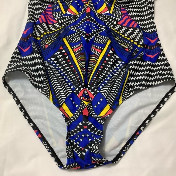 Boho blue one piece swimsuit size L (0037) - Picture 11 of 13